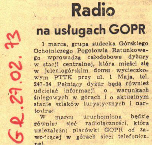 ROK 1973 - PRASA PISZE O RADIOTELEFONACH