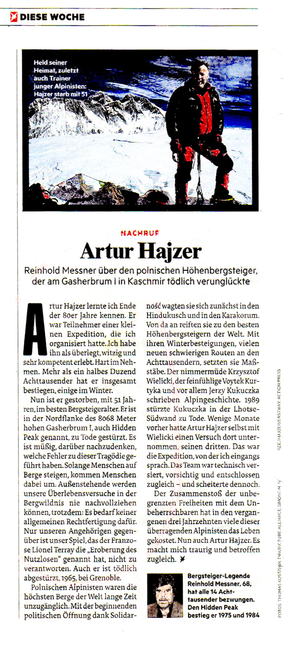 ARTUR HAJZER – REINHOLD MESSNER WSPOMINA