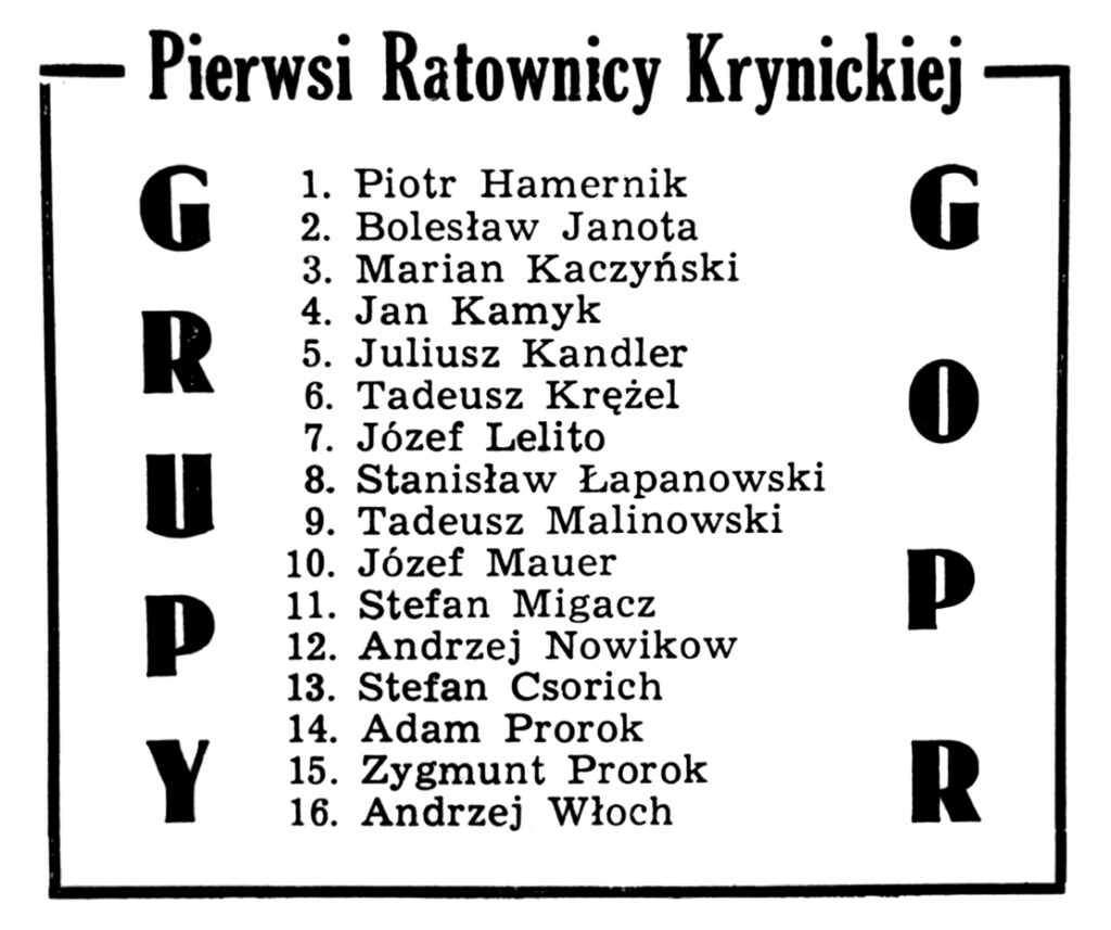 GRUPA KRYNICKA GOPR